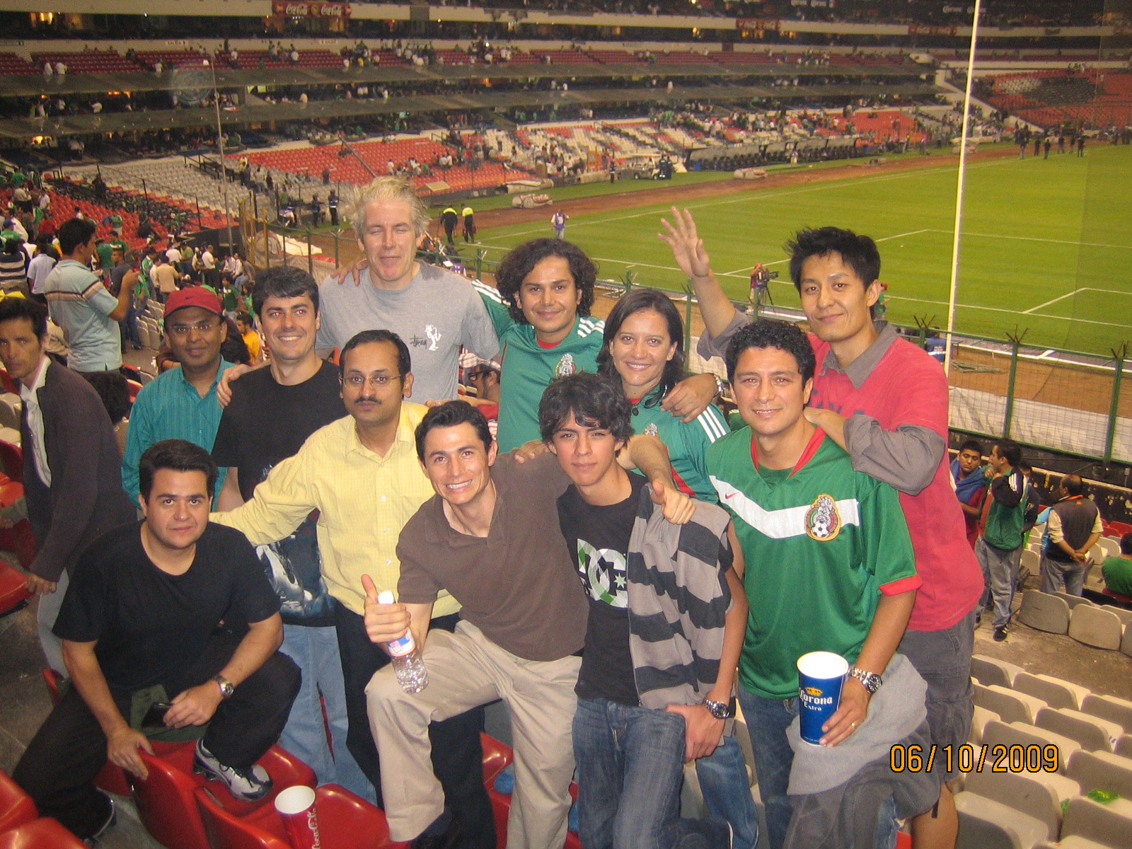 At a soccer match in Mexico with friends